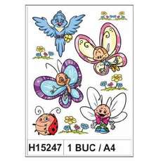 Sticker Decor fereastra, A4, familie de fluturi, 1folie/set, H15247 HERMA