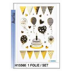 Sticker Creativ, party, auriu, 1folie/set, H15560 HERMA