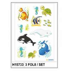Sticker Decor, animale marine, 3folii/set, H15733 HERMA