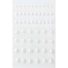 Perle decorative autoadezive, alb, 3-7mm, 54buc/set, 251101 GP