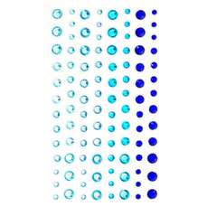 Perle decorative autoadezive, albastru, 3-6mm, 104buc/set, 251109 GP