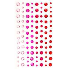 Perle decorative autoadezive, rosu, 3-6mm, 104buc/set, 251110 GP
