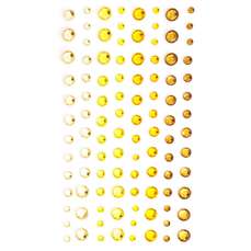 Perle decorative autoadezive, galben, 3-6mm, 104buc/set, 251111 GP