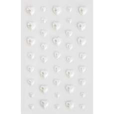 Perle decorative autoadezive Inima, alb, 40buc/set, 251106 GP