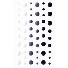 Dots-uri decorative autoadezive, 4-7mm, negru, 54buc/set, 251116 GP