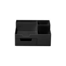 Suport plastic pentru instrumente de scris, 5 compartimente, negru, 95105N Ecada