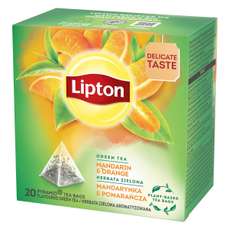 Ceai verde cu aroma de mandarina si portocale, 20plicuri/cutie, Lipton Pyramid