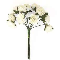 Flori decorative din hartie Trandafiri albi, 12buc/set, 252004 GP