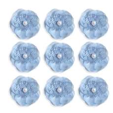 Flori decorative autoadezive din material Magnolia, albastru, 9buc/set, 252021 GP