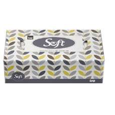 Servetele in cutie, albe, 2 straturi, 120 buc/cutie, Soft Box Sano