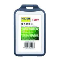 Ecuson plastic rigid pentru carduri, vertical, tip flip, negru, 85x54mm, 5buc/set, Kejea