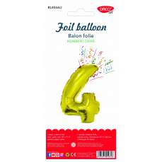 Balon din folie, cifra 4, 85cm, auriu, Daco