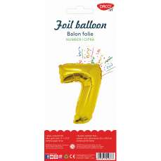 Balon din folie, cifra 7, 85cm, auriu, Daco