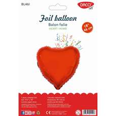 Balon din folie, inima, 46cm, Daco