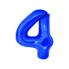 Balon din folie, cifra 4, 100cm, albastru, Daco