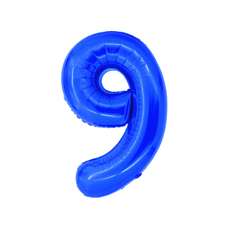 Balon din folie, cifra 9, 100cm, albastru, Daco