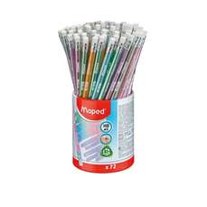 Creion cu guma, HB, 72buc, Black Peps Deco Glitter Maped