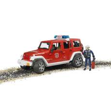 Jeep Wrangler Unlimited Rubicon de pompieri cu figurina, Bruder