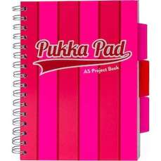 Caiet cu spira A5, 100file, matematica, 3 separatoare, coperta PP roz, Project Book Vogue PUKKA PAD