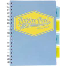 Caiet cu spira B5, 100file, matematica, 4 separatoare, coperta PP albastra, Project Book Pastel PUKK