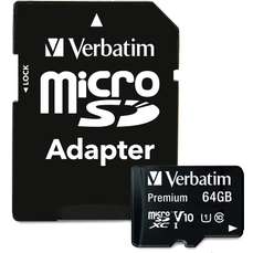 Card de memorie Micro-SDHC 64GB, Class 10 cu adaptor SD, Premium Verbatim