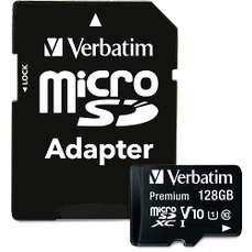 Card de memorie Micro-SDHC 128GB, Class 10 cu adaptor SD, Premium Verbatim