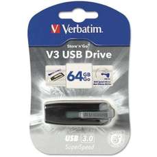 Memorie USB 3.0, 64GB, negru, Store'n'Go V3 Verbatim