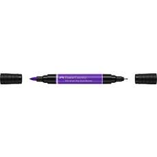 Marker pe baza de apa, violet purpuriu 136, 2 varfuri, Pitt Artist Pen Dual Faber Castell- FC162136