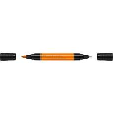 Marker pe baza de apa, portocaliu glazurat 113, 2 varfuri, Pitt Artist Pen Dual Faber Castell-FC1621