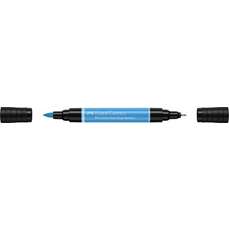 Marker pe baza de apa, blue ciel 146, 2 varfuri, Pitt Artist Pen Dual Faber Castell-FC162146