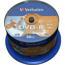 DVD-R 4,7GB, 16x, printabil, 50buc/bulk, Verbatim