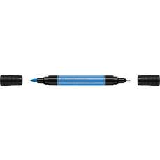 Marker pe baza de apa, albastru ultramarin 120, 2 varfuri, Pitt Artist Pen Dual Faber Castell-FC1621