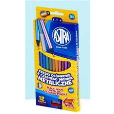 Creioane colorate metalizate 12culori/set, S312114002 Astra