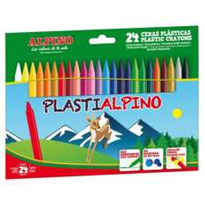 Creioane colorate cerate 24culori/set, MS-PA000024 Plasti ALPINO