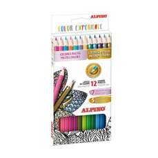 Creioane colorate 12culori/set, 7 pastel + 5 metalizate, MS-AL000246 Color Experience ALPINO