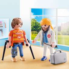 Set 2 figurine, Doctor si Pacient, City Life Playmobil