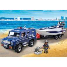 Camion de politie cu barca, City Action Playmobil