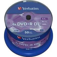 DVD+R 8,5GB, 8x, double layer, printabil, 50 buc/bulk, Matt Silver Verbatim