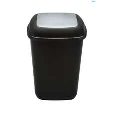 Cos plastic pentru gunoi, colectare selectiva, negru/gri, 28L, Quatro Plafor