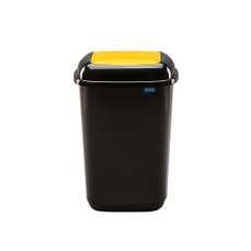 Cos plastic pentru gunoi, colectare selectiva, negru/galben, 45L, Quatro Plafor
