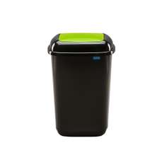 Cos plastic pentru gunoi, colectare selectiva, negru/verde, 45L, Quatro Plafor