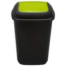 Cos plastic pentru gunoi, colectare selectiva, negru/verde, 90L, Quatro Plafor