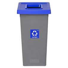 Cos plastic pentru gunoi, colectare selectiva, gri/albastru, 53L, Fit Plafor
