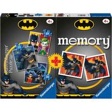 Puzzle si Joc Memory, Batman, 25/36/49 piese, Ravensburger