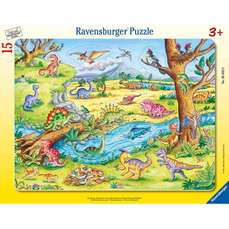 Puzzle tip rama, Dinozauri, 15 piese, Ravensburger