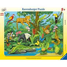 Puzzle tip rama, Animale in Jungla, 11 piese, Ravensburger