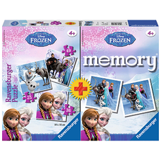 Puzzle si Joc Memory, Frozen 3buc in cutie, 25/36/49 piese, Ravensburger