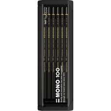 Creioane grafit, tarii asortare, 12 buc/set, MONO 100 Black Tombow-MONO-100-AS