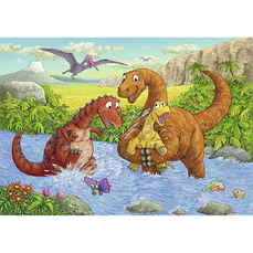 Puzzle, Dinozauri la rau, 2x24 piese, Ravensburger