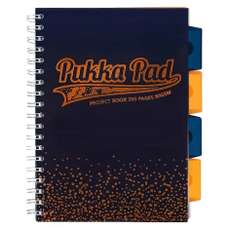 Caiet cu spira B5, 100file, matematica, 4 separatoare, coperta albastra, Project Book Blush PUKKA PA